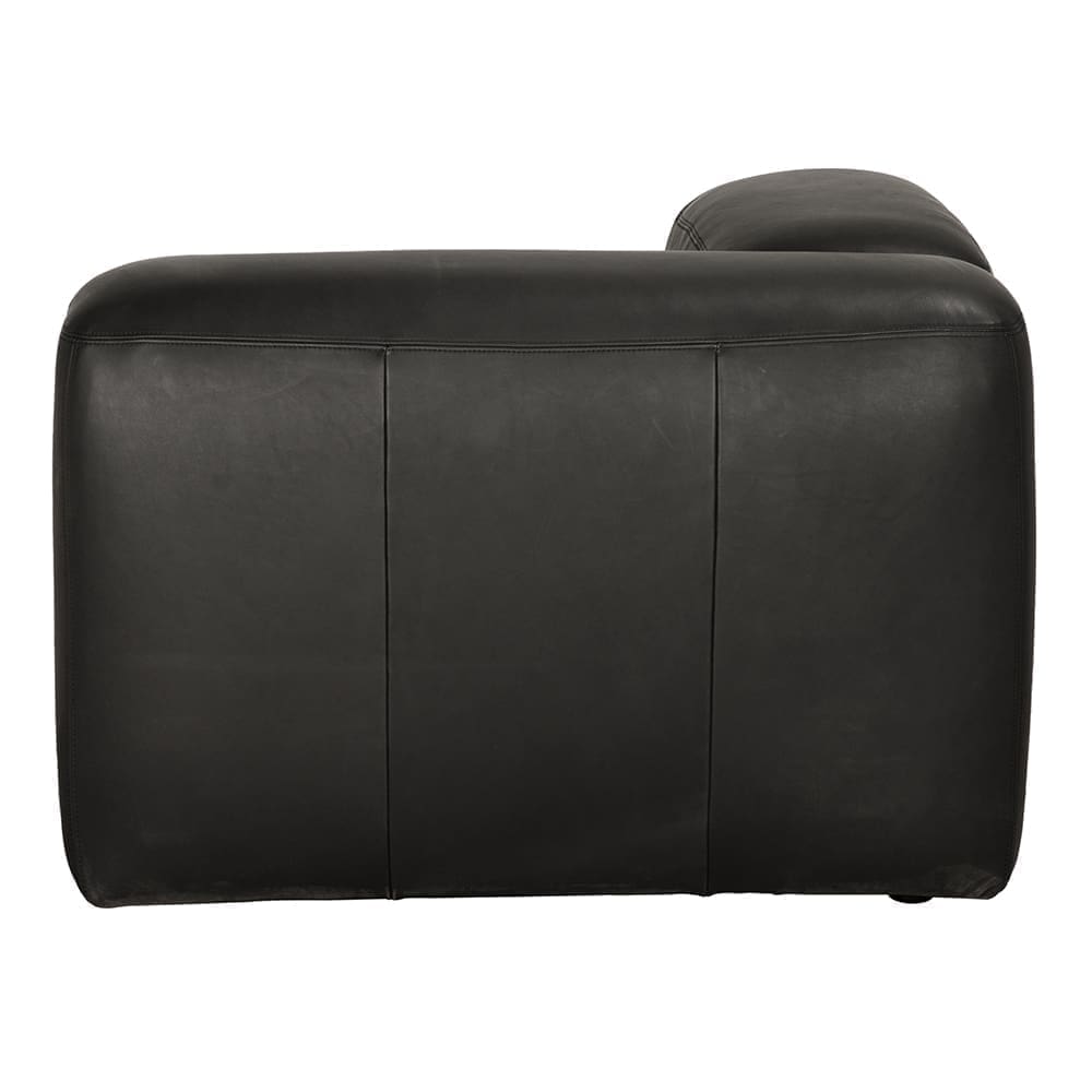 Augustus Modular Sofa, Left Corner, Santosa Matte Black Leather
