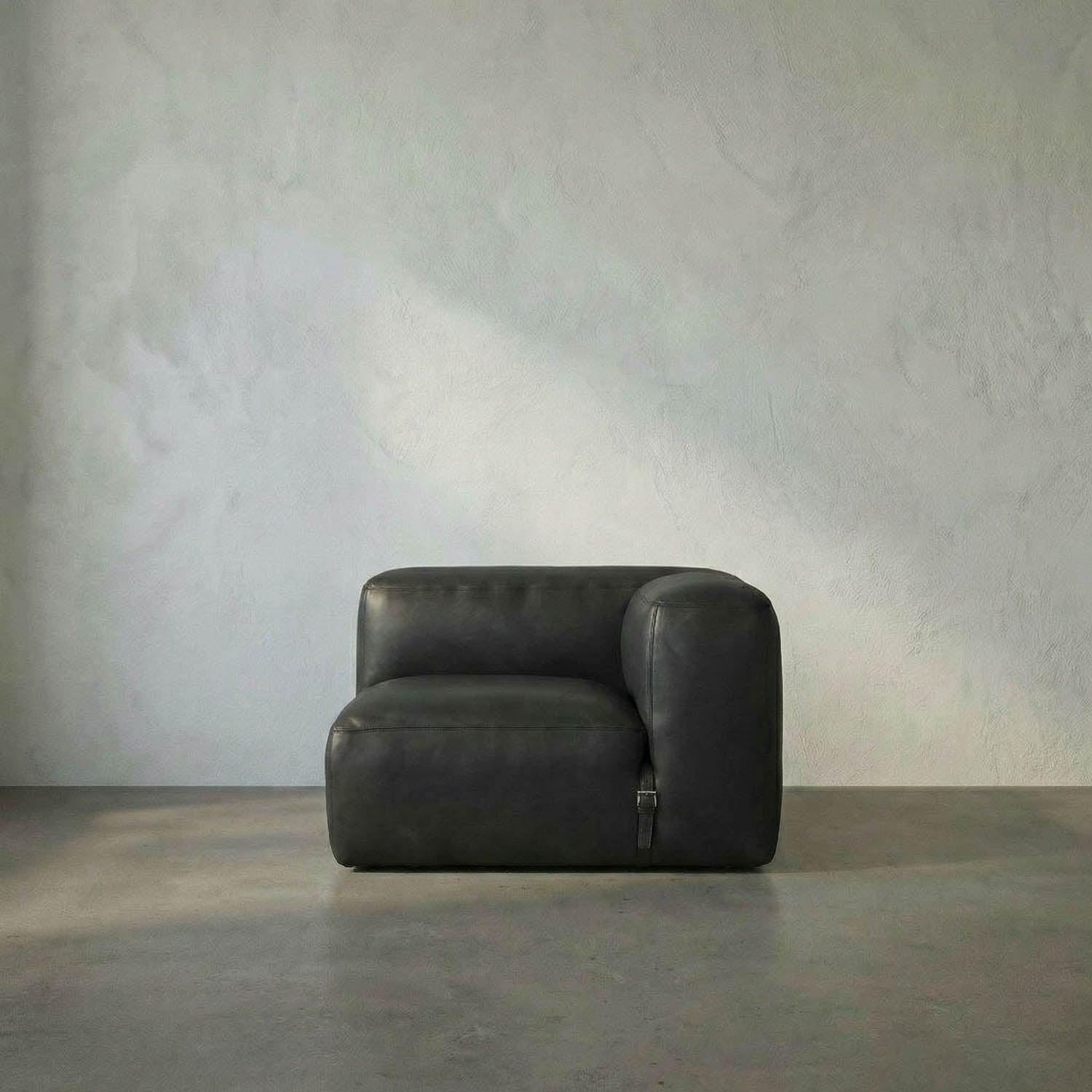 Augustus Modular Sofa, Right Corner, Santosa Matte Black by Noir