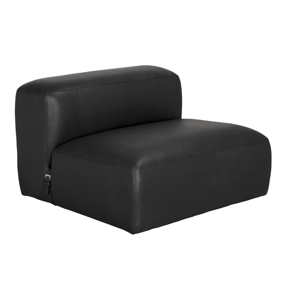 Augustus Modular Sofa, Middle, Santosa Matte Black Leather