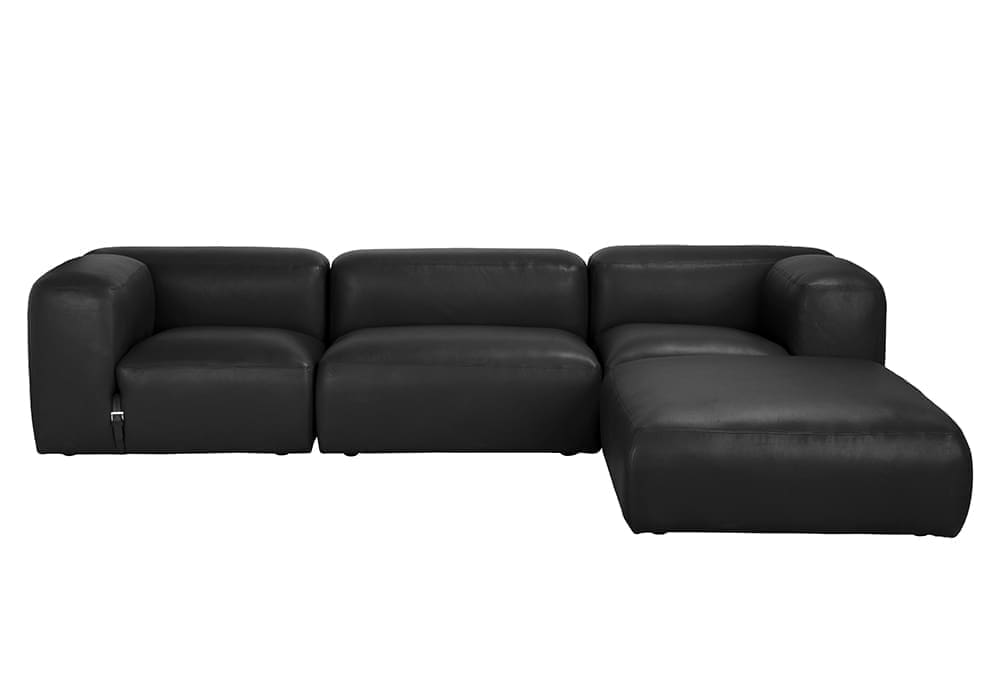 Augustus Modular Sofa, Ottoman, Santosa Matte Black Leather