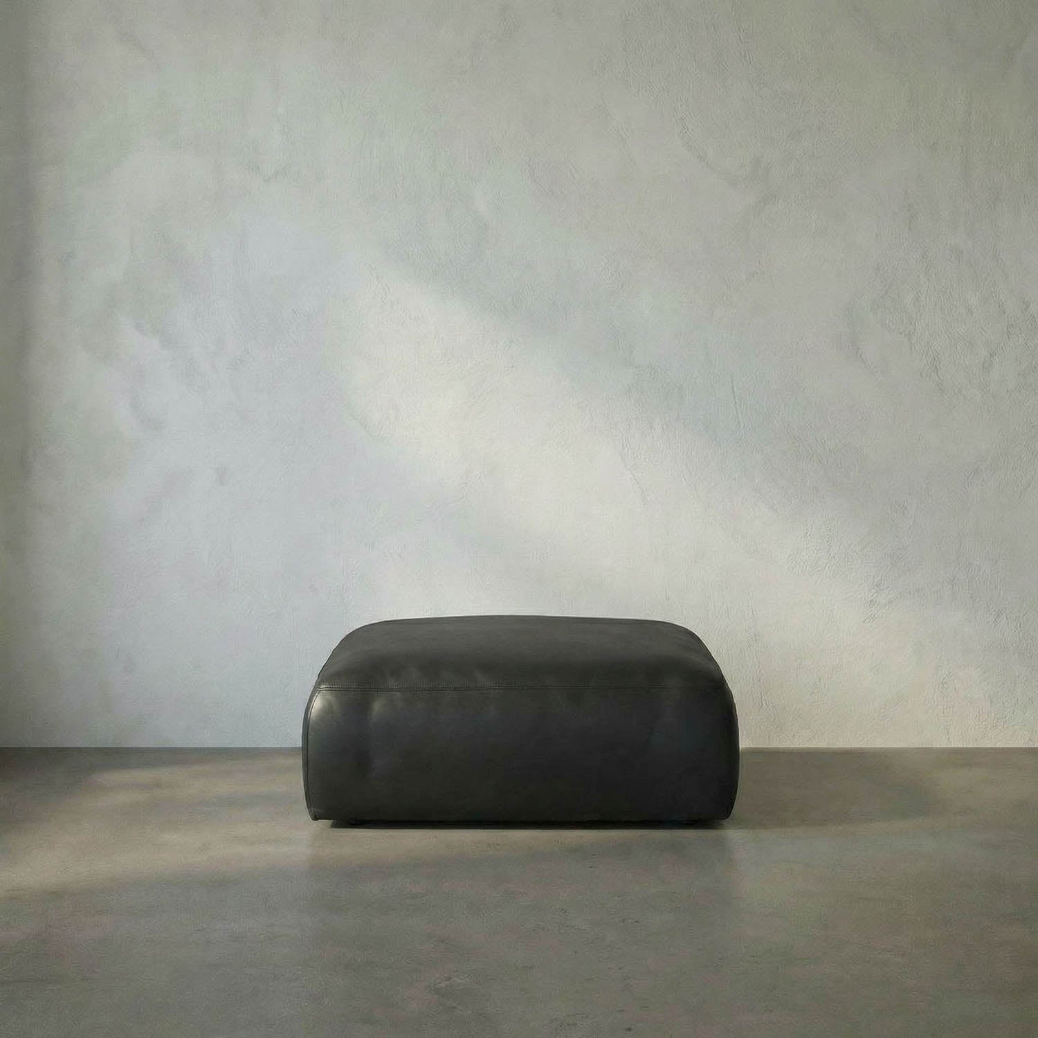 Augustus Modular Sofa, Ottoman, Santosa Matte Black Leather by Noir