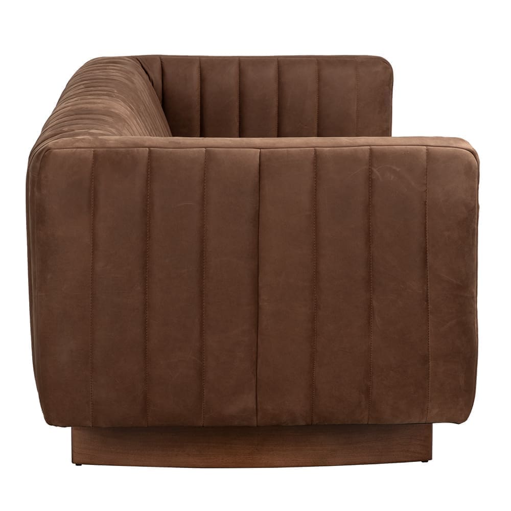 Khann Sofa, Orris Brown Leather