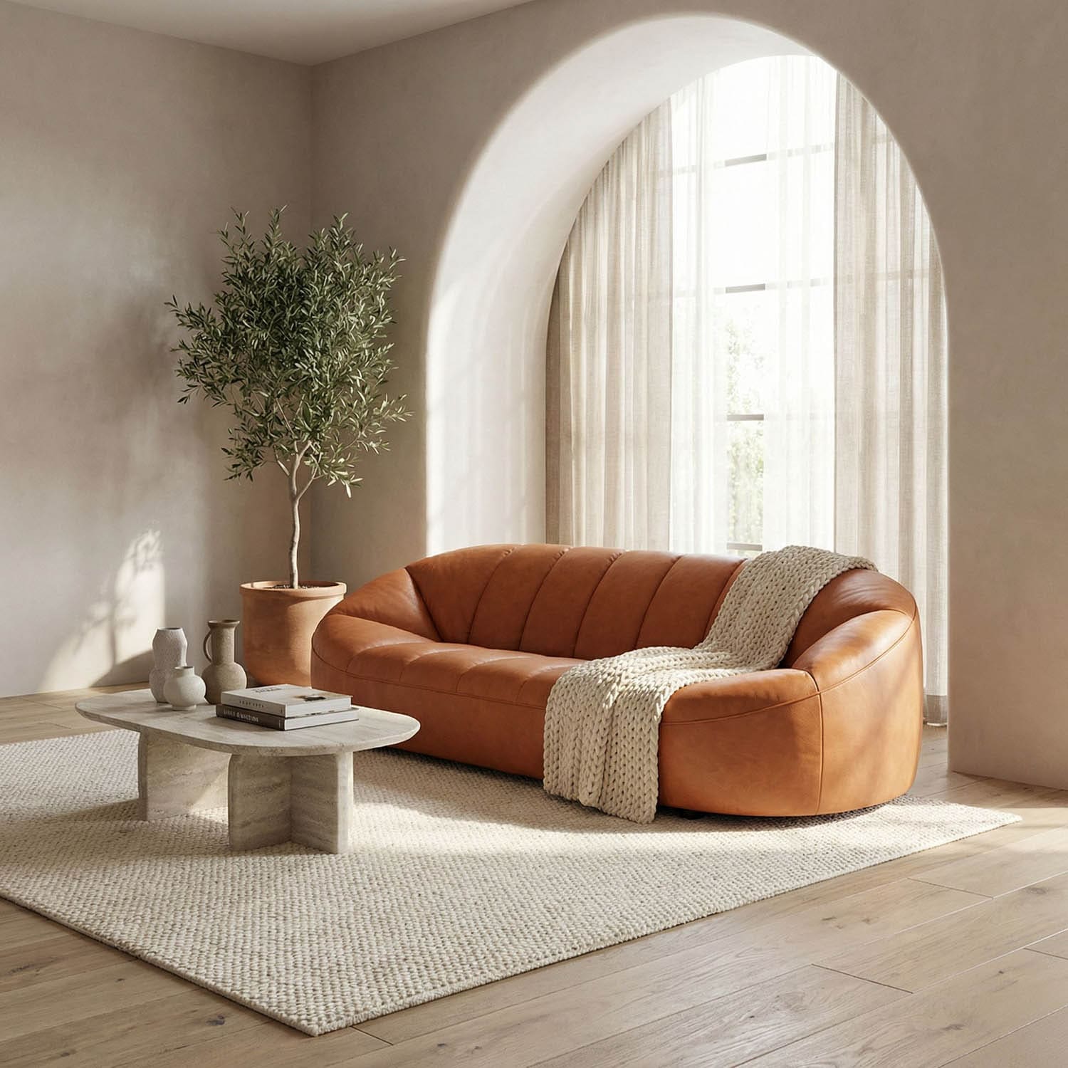 Amadeus Sofa, Roman Red Leather