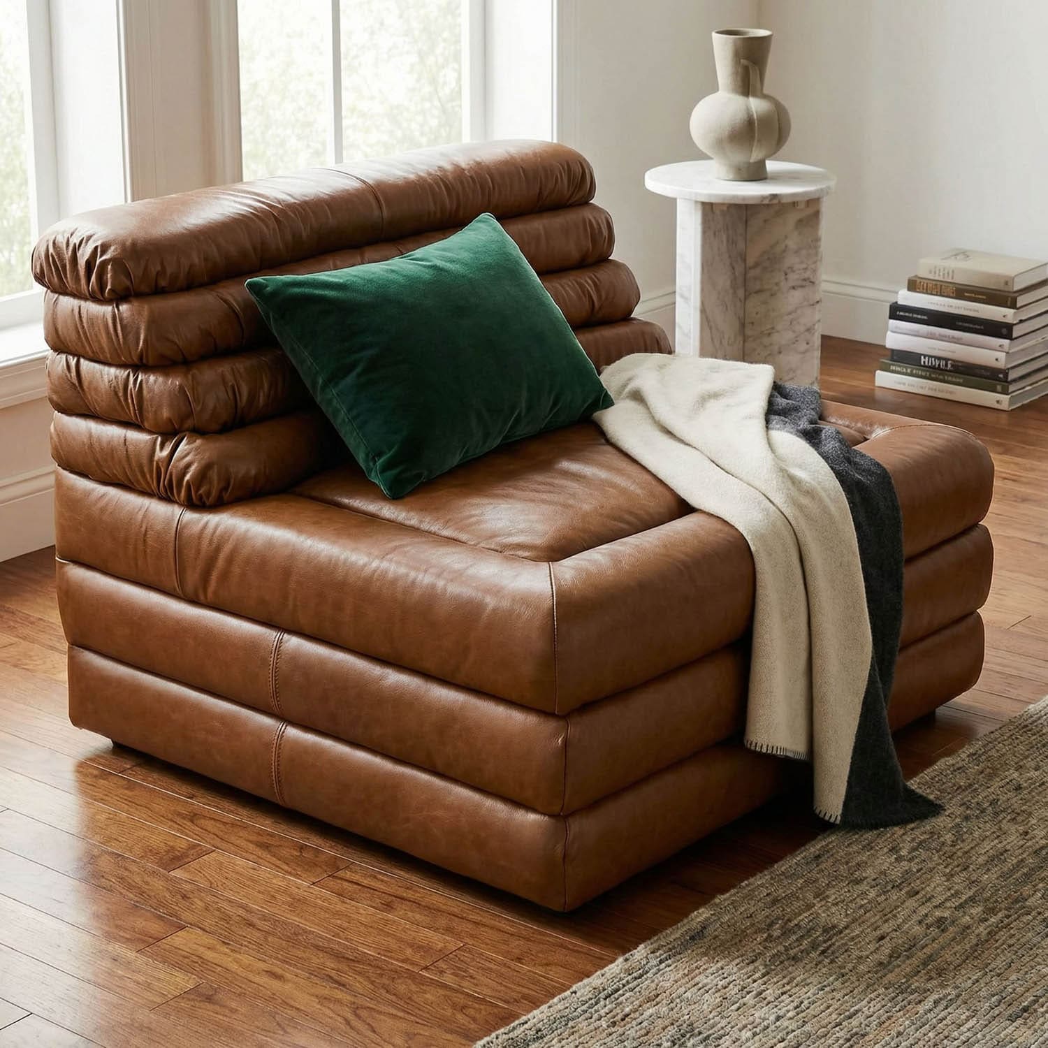 BANDERA SOFA, 1A, Roche Tan Leather