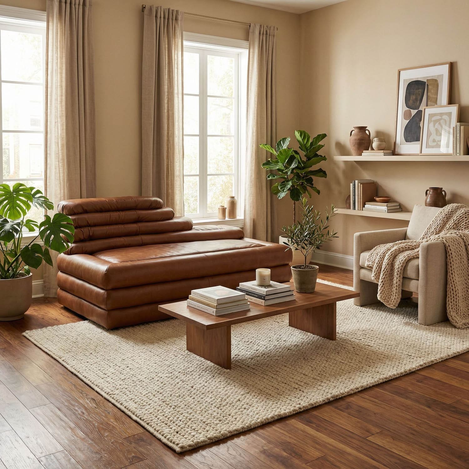 BANDERA SOFA, CR, Roche Tan Leather