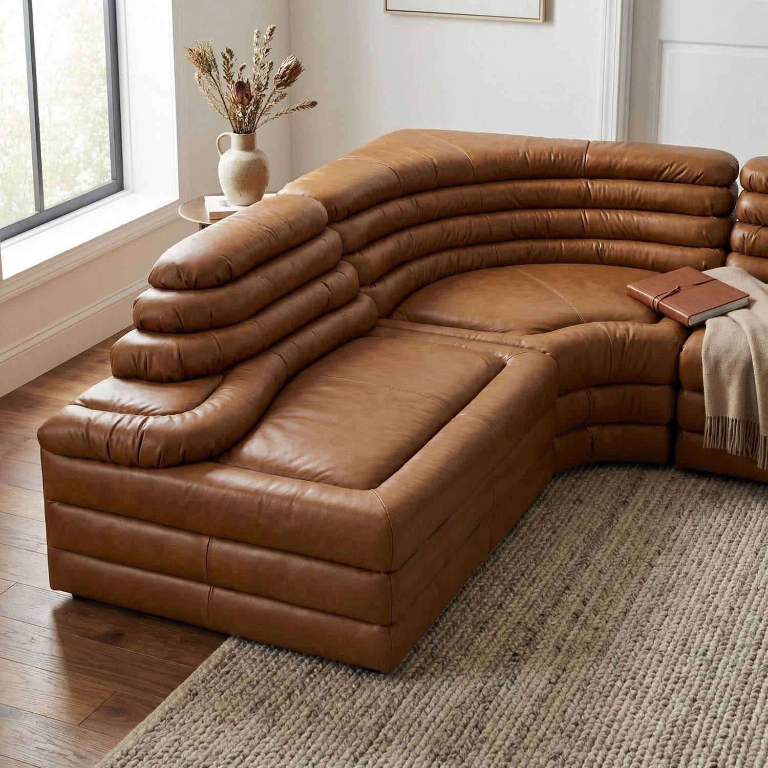 BANDERA SOFA, L, Roche Tan Leather