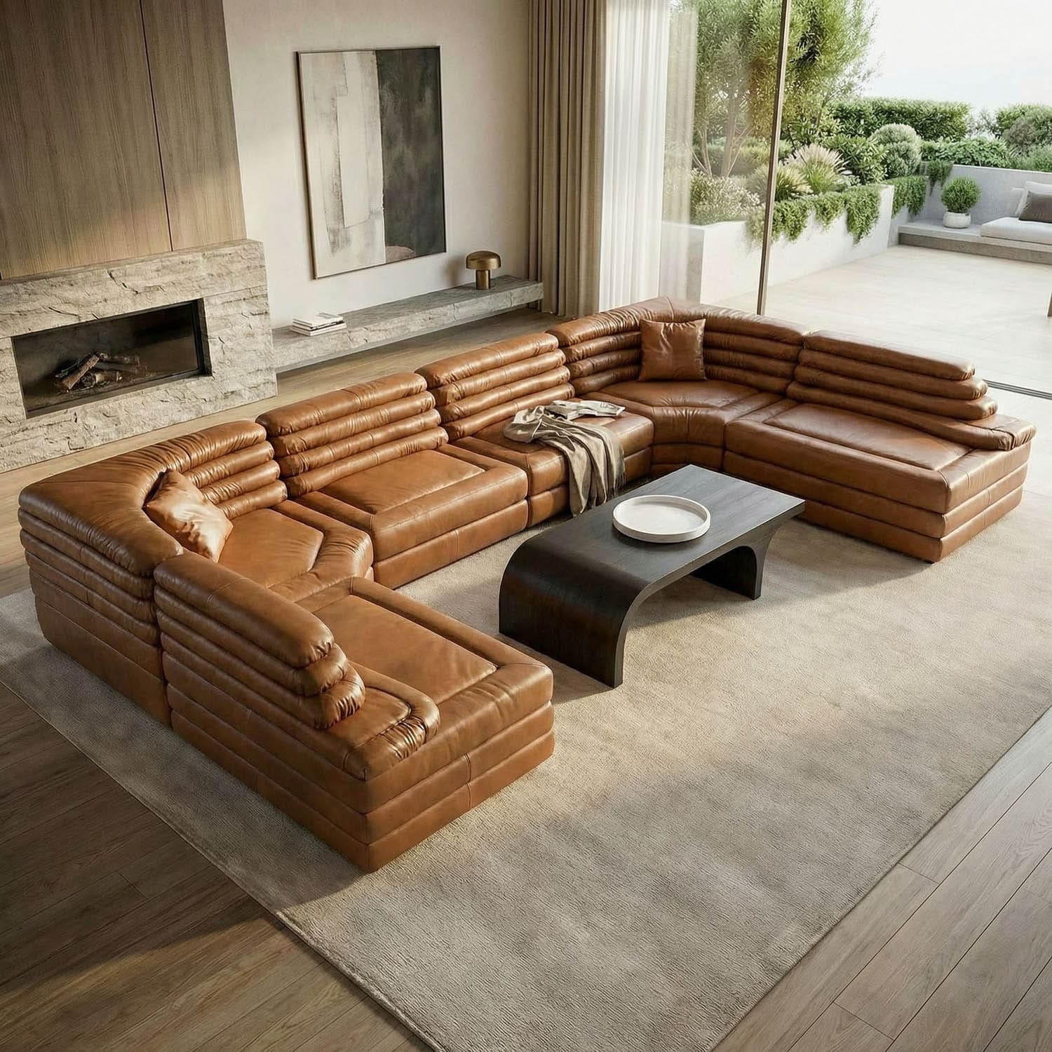BANDERA SOFA, R, Roche Tan Leather