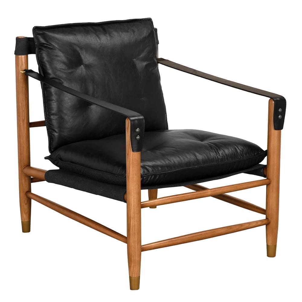 Luther Chair, Ebony Black Leather