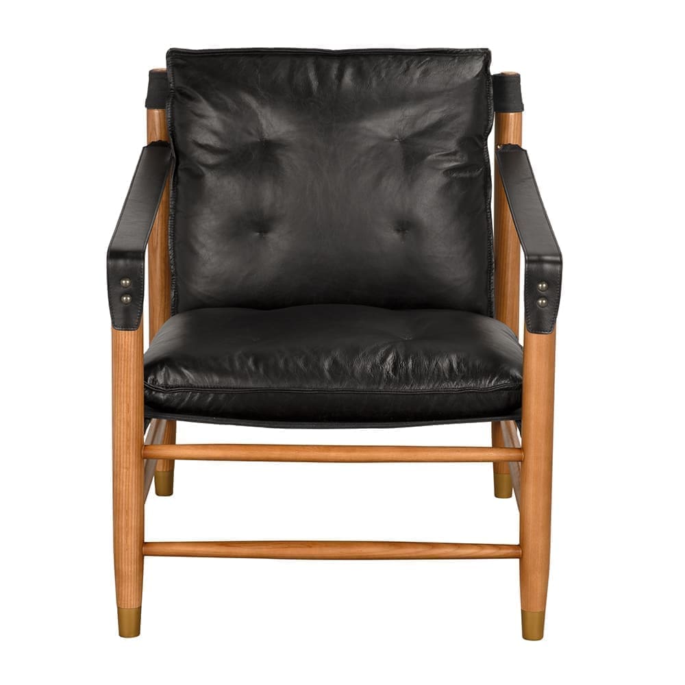 Luther Chair, Ebony Black Leather