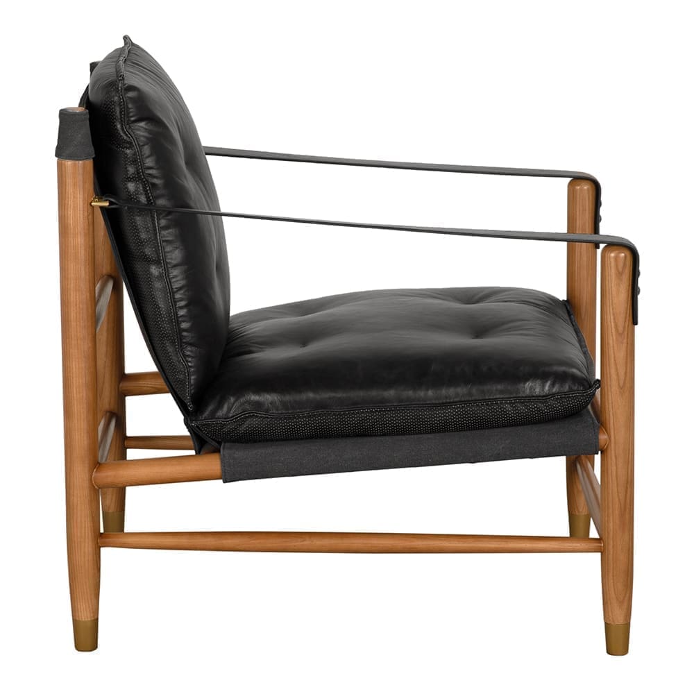 Luther Chair, Ebony Black Leather