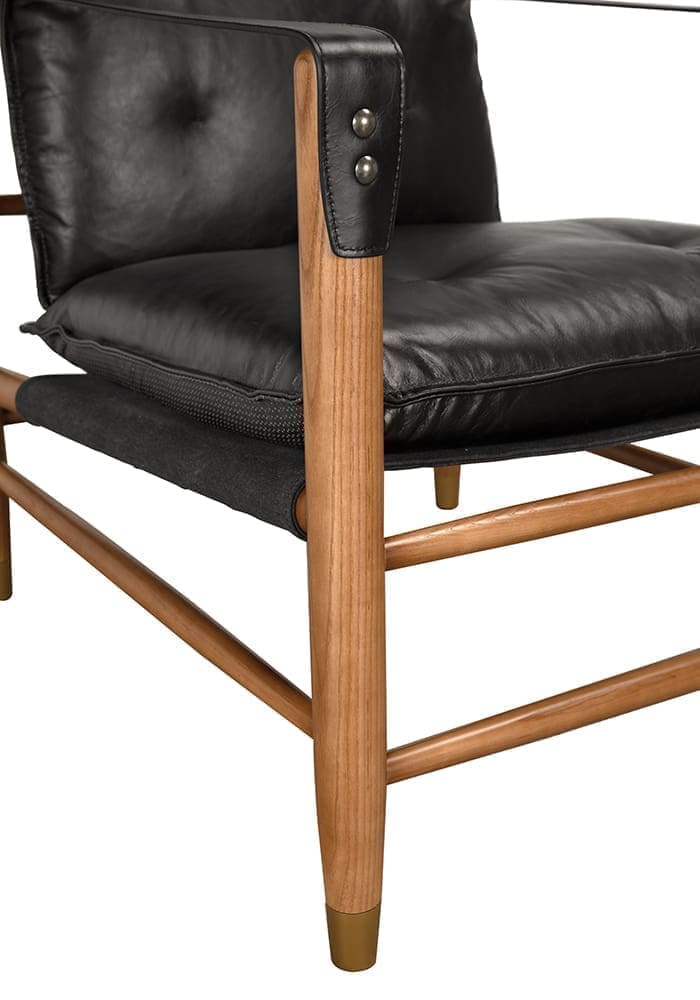 Luther Chair, Ebony Black Leather