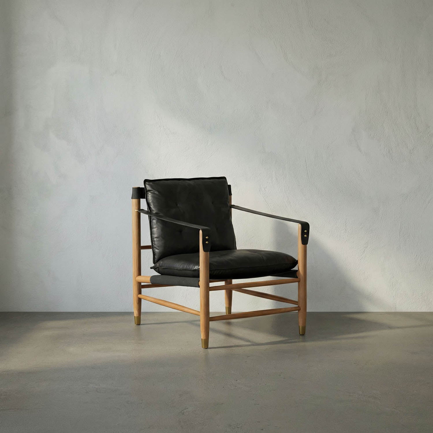 Luther Chair, Ebony Black Leather by Noir