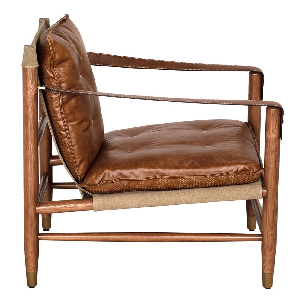 Luther Chair, Cuba Brown Leather w Canvas