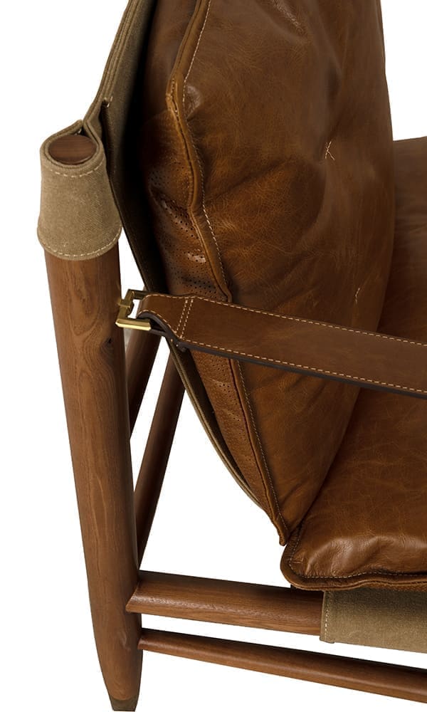 Luther Chair, Cuba Brown Leather w Canvas