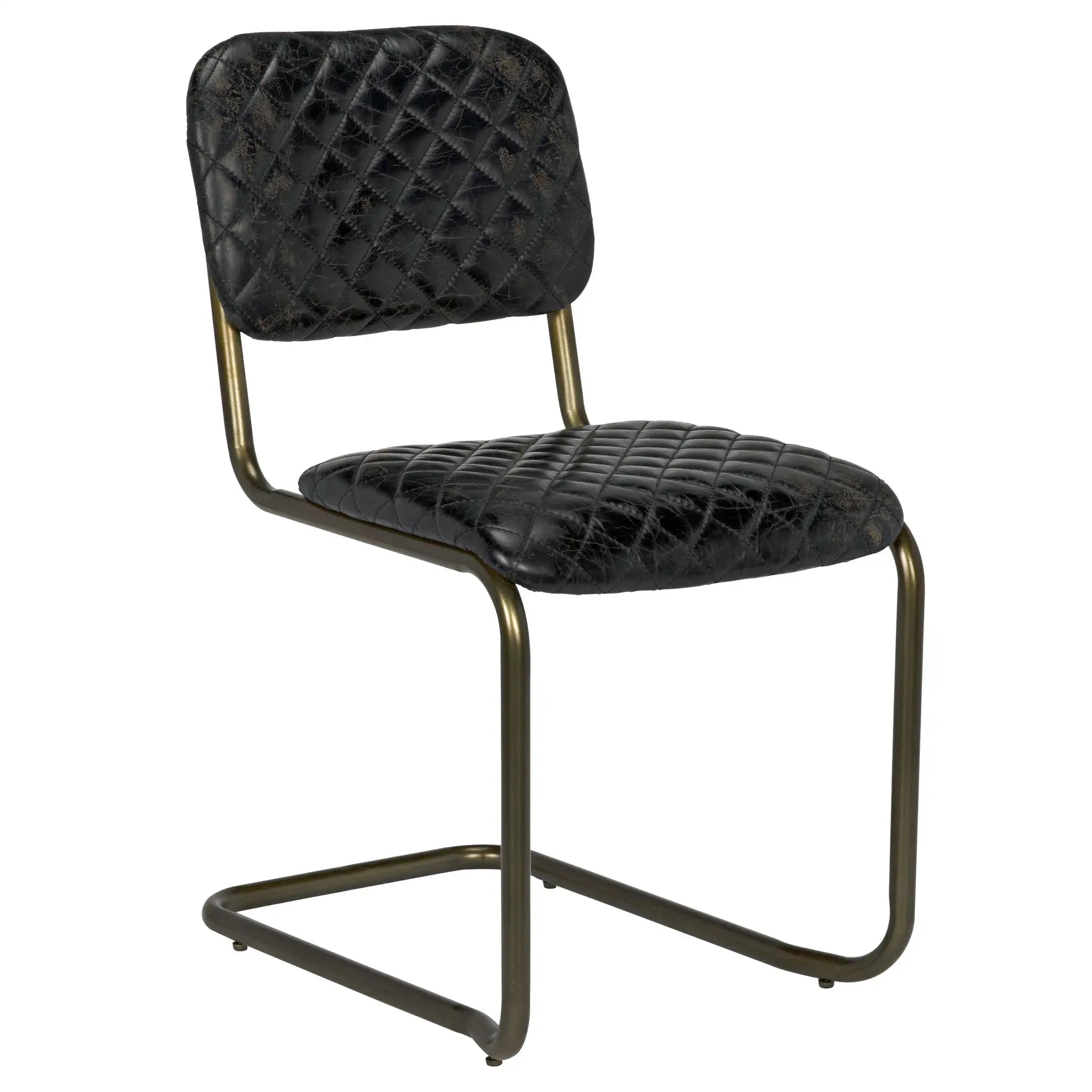 0037 Dining Chair, Iron and Leather