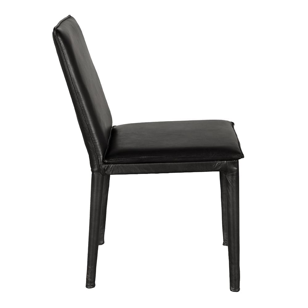 Newton Dining Chair, Ebony Black Leather