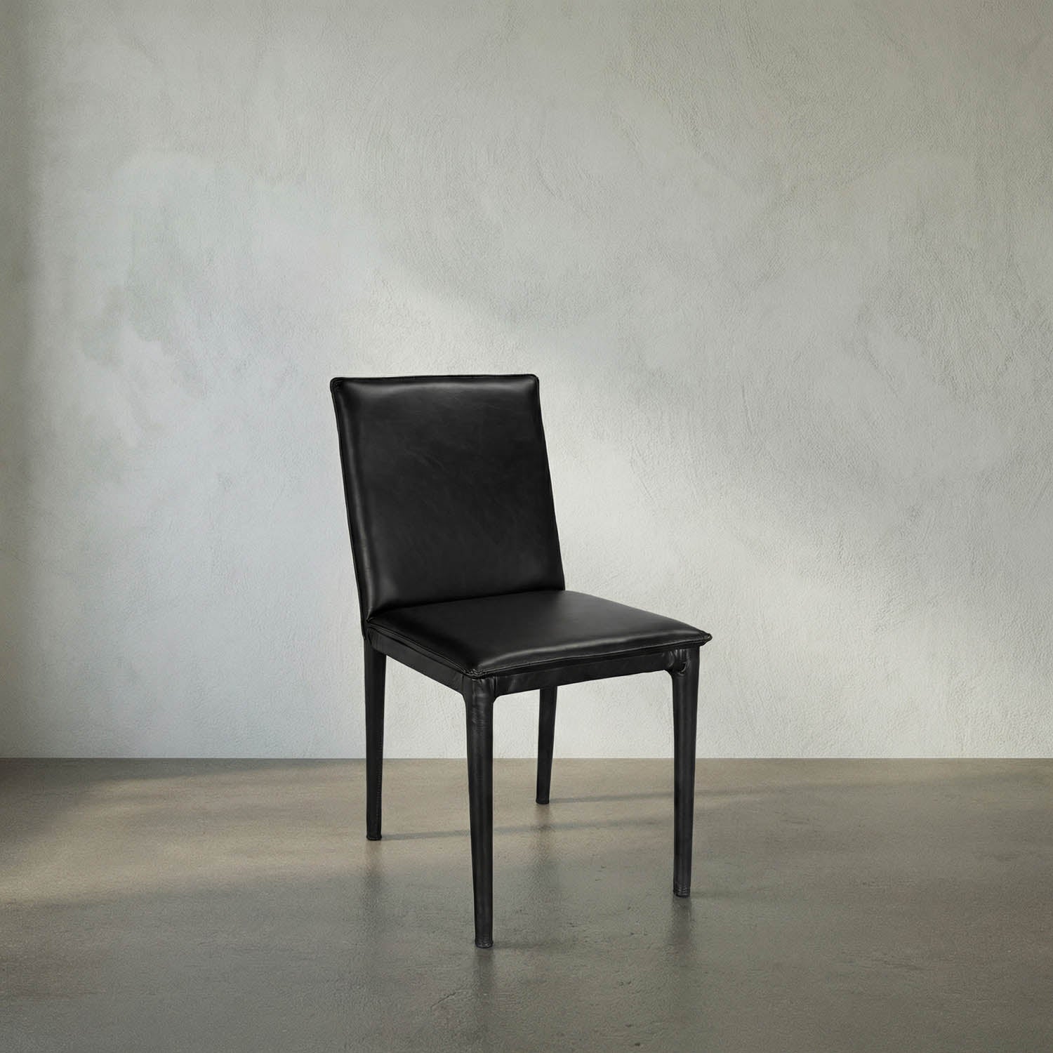 Newton Dining Chair, Ebony Black Leather by Noir