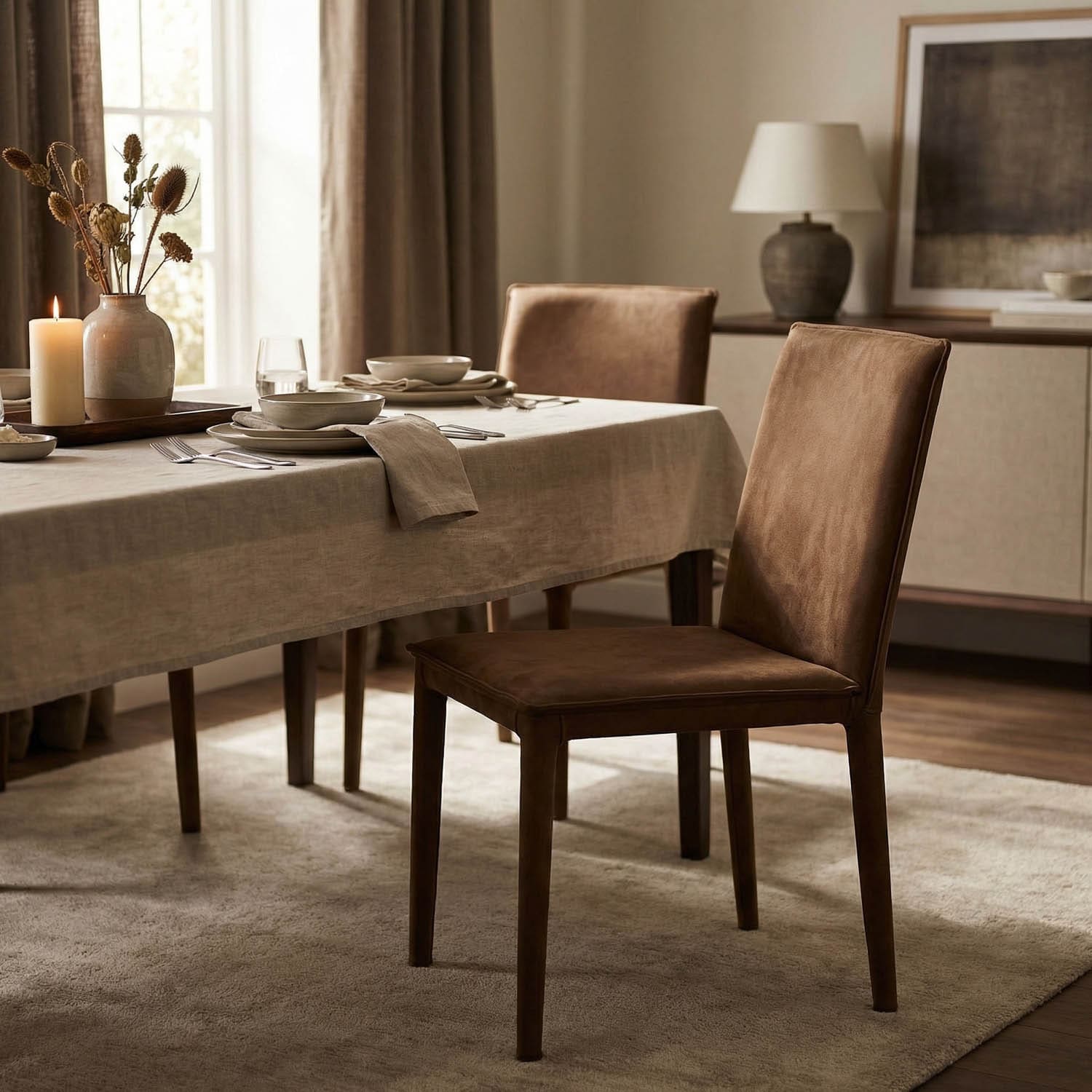 Newton Dining Chair, Orris Brown Leather