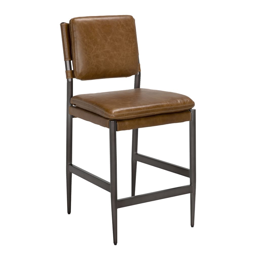 WOOSTER COUNTER CHAIR, Cuba Brown Leather