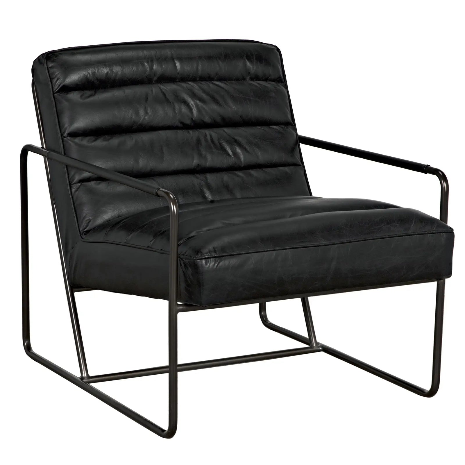 Demeter Chair, Metal and Leather