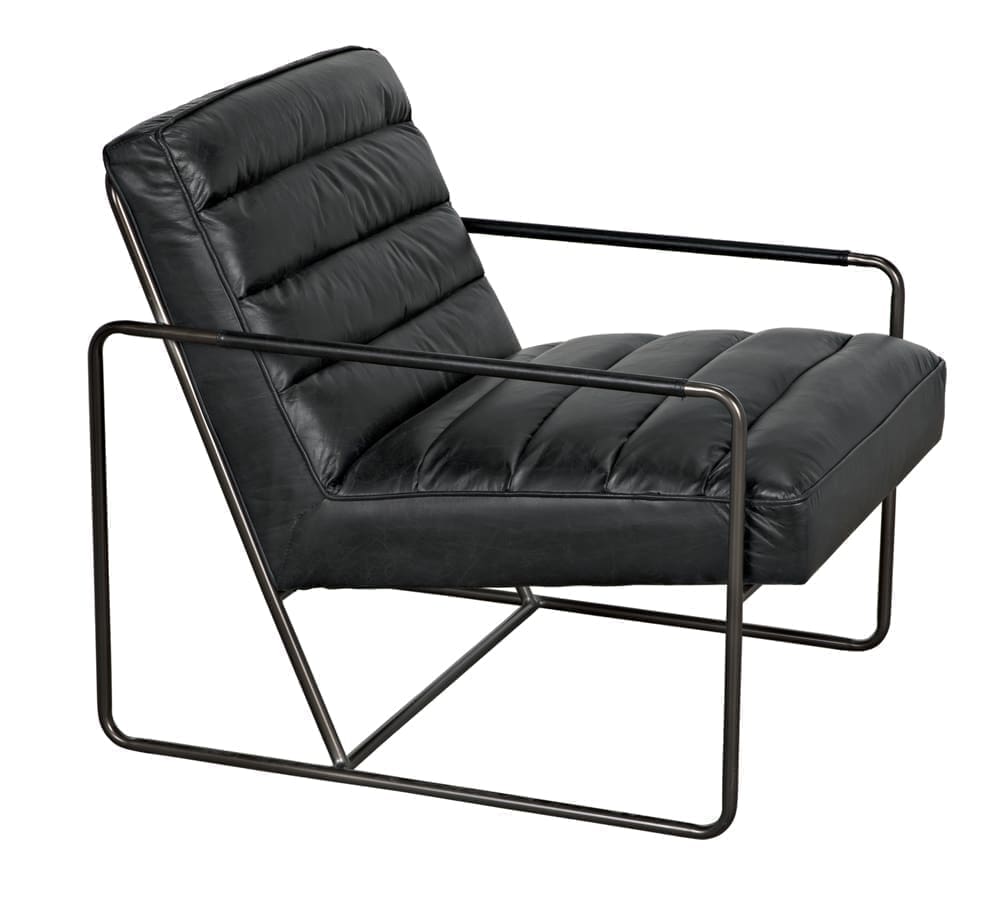 Demeter Chair, Metal and Leather