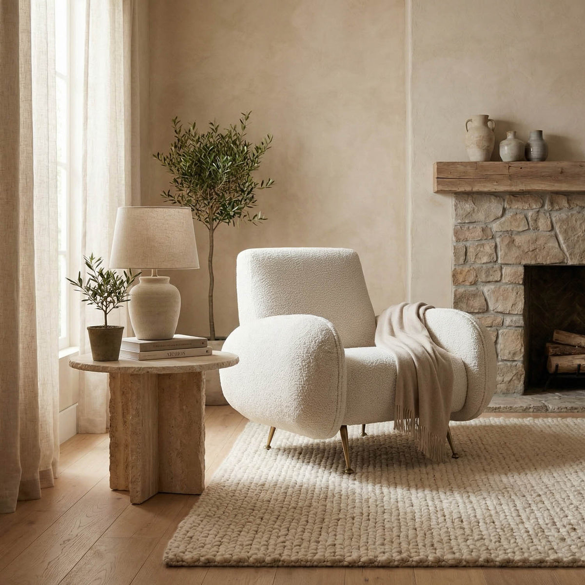 Hera Chair, Boucle Fabric