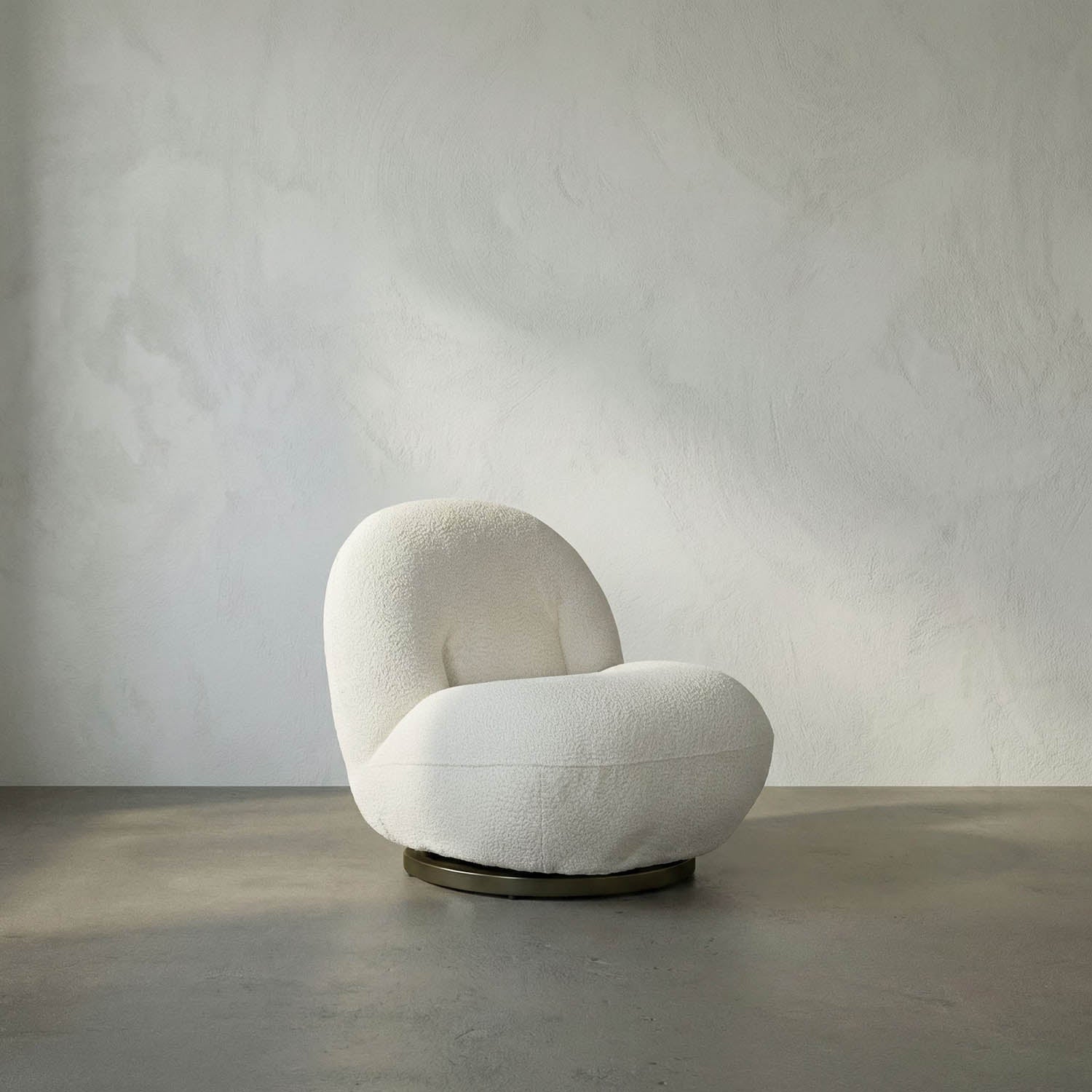 Artemis Swivel Chair, Boucle Fabric by Noir