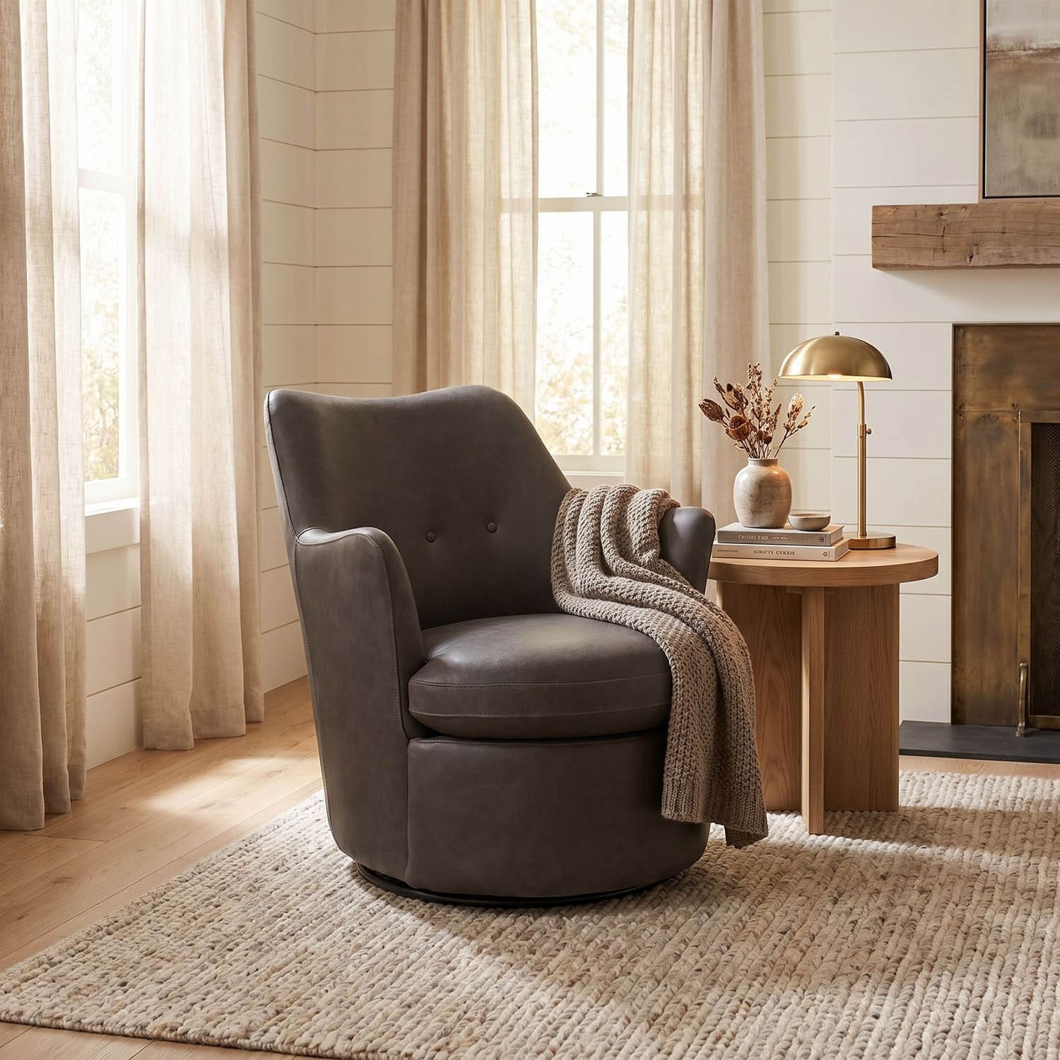 Hotchkiss Swivel Arm Chair