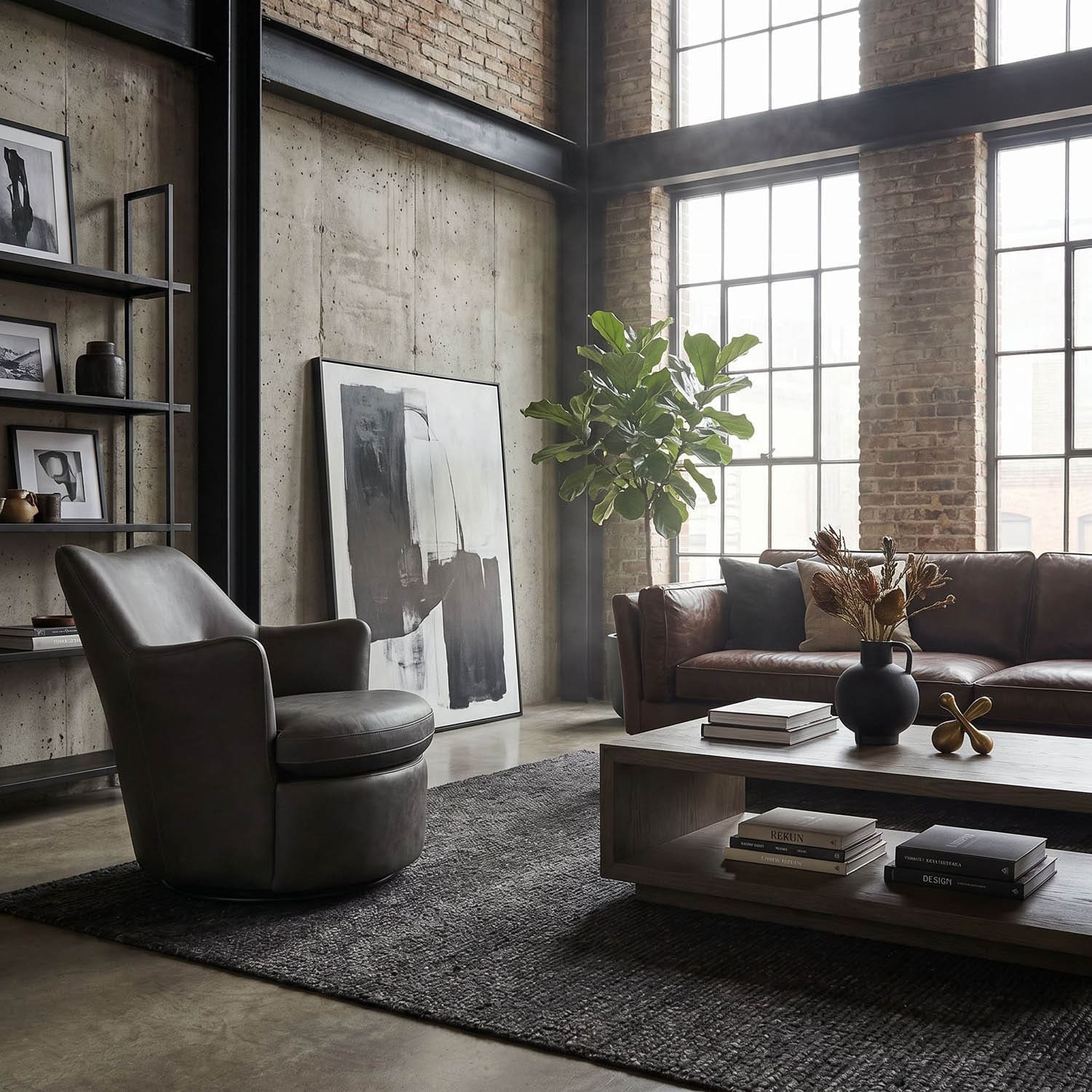 Hotchkiss Swivel Arm Chair