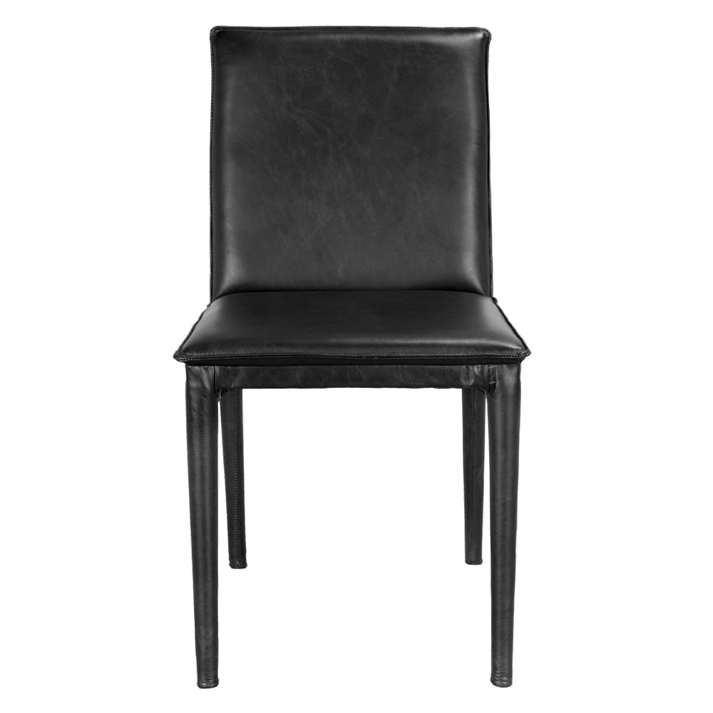 Newton Dining Chair, Ebony Black Leather
