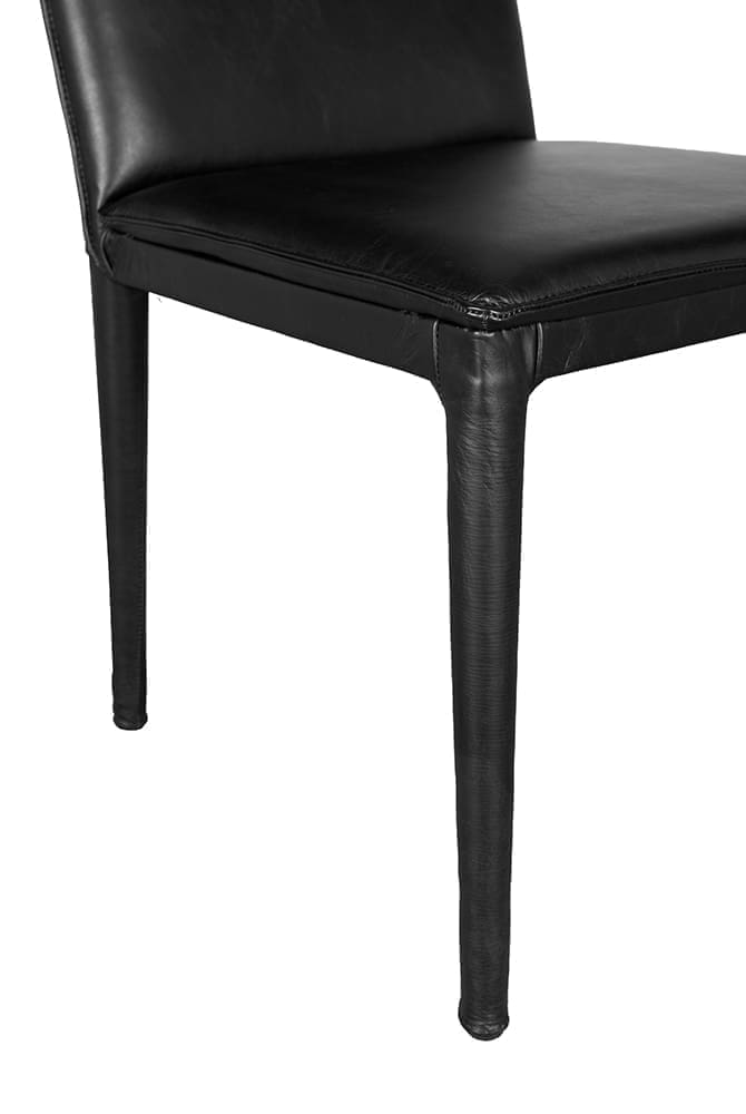 Newton Dining Chair, Ebony Black Leather