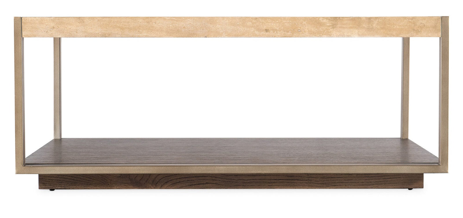 Hammon Travertine/Metal Square Coffee Table
