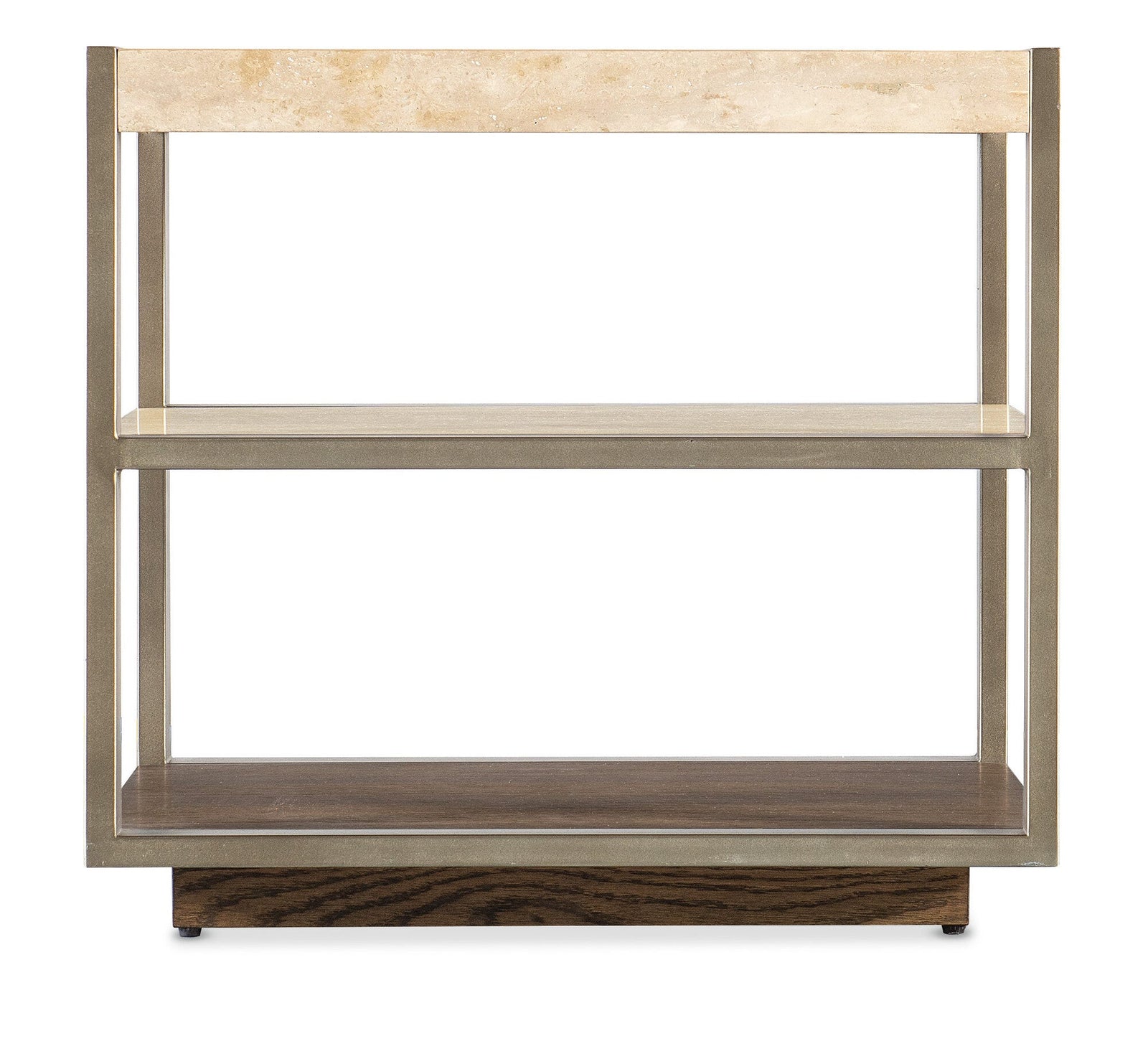Hammon Travertine/Metal Square Side Table