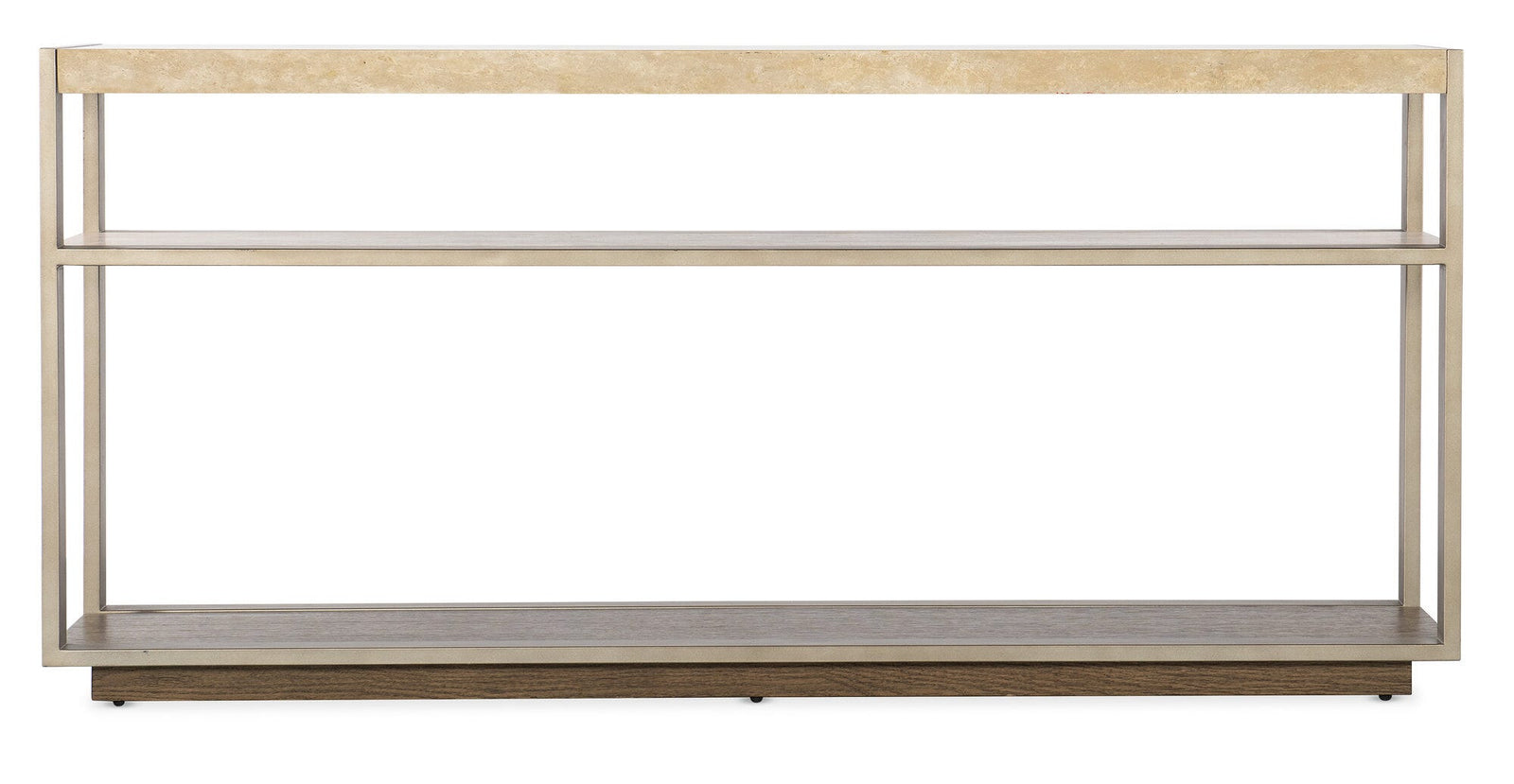 Hammon Travertine/Metal Square Console Table
