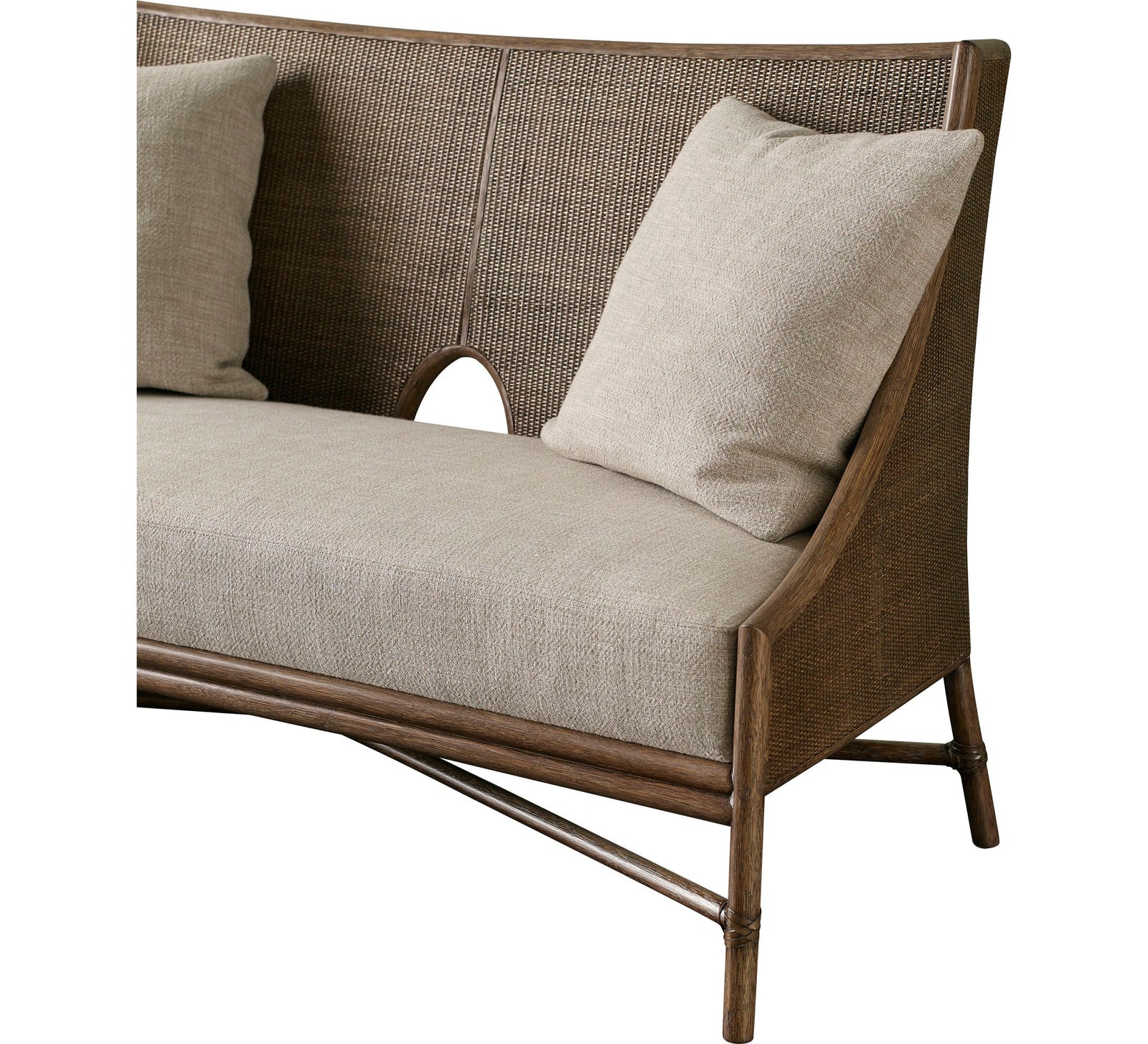 Open Oval Caned Banquette