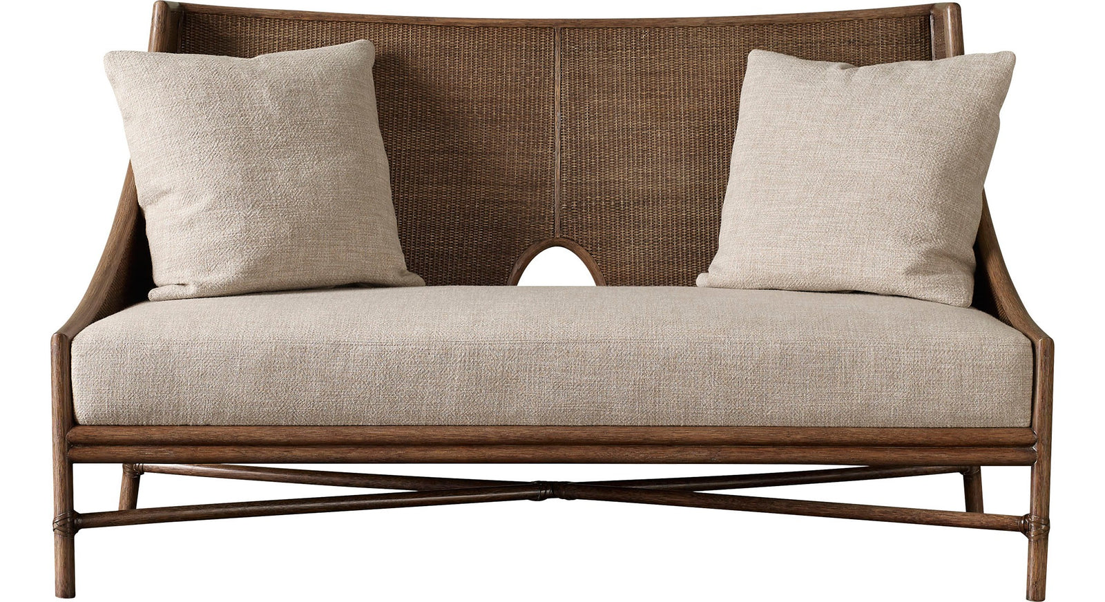 Open Oval Caned Banquette
