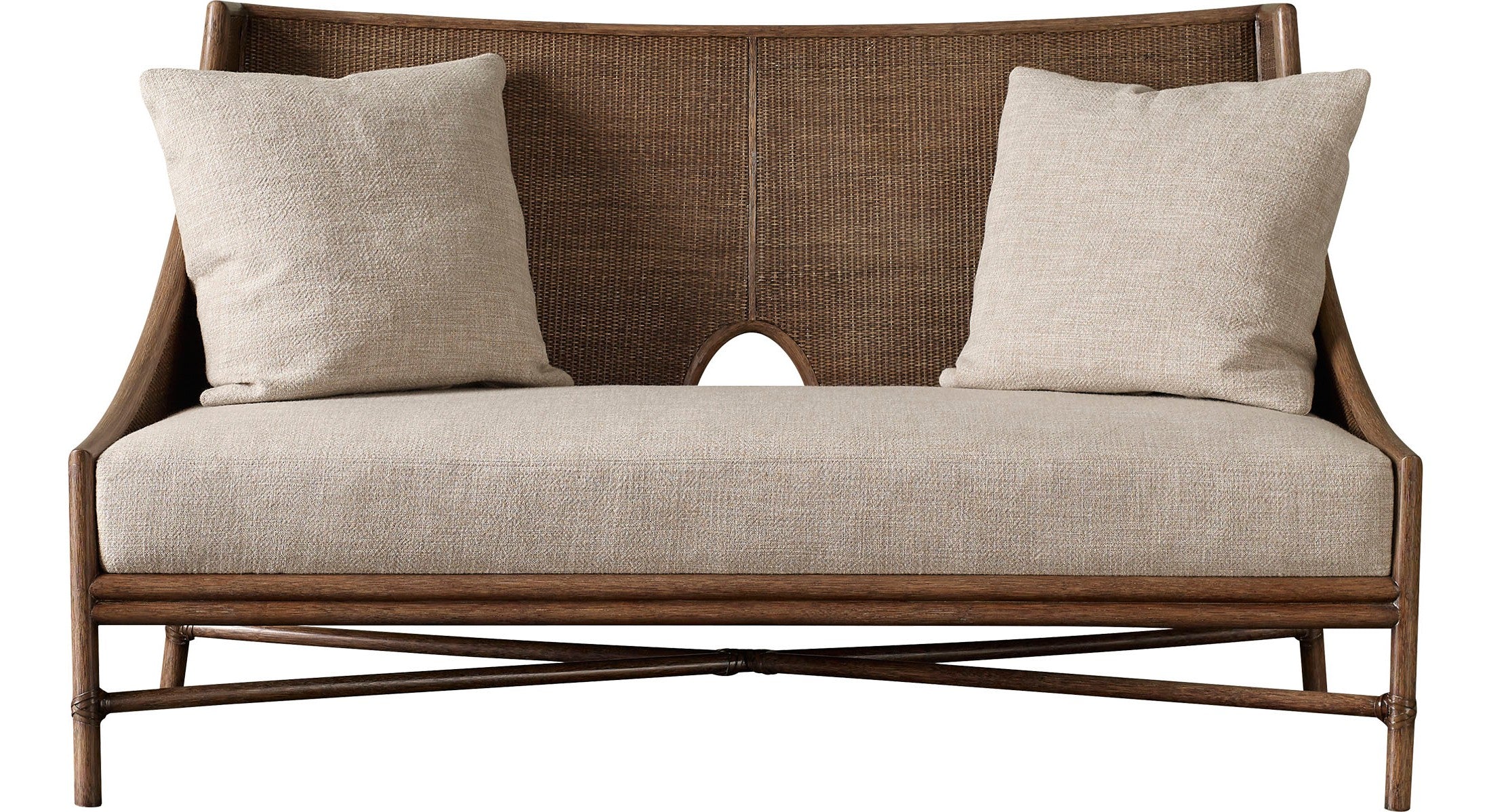 Open Oval Caned Banquette