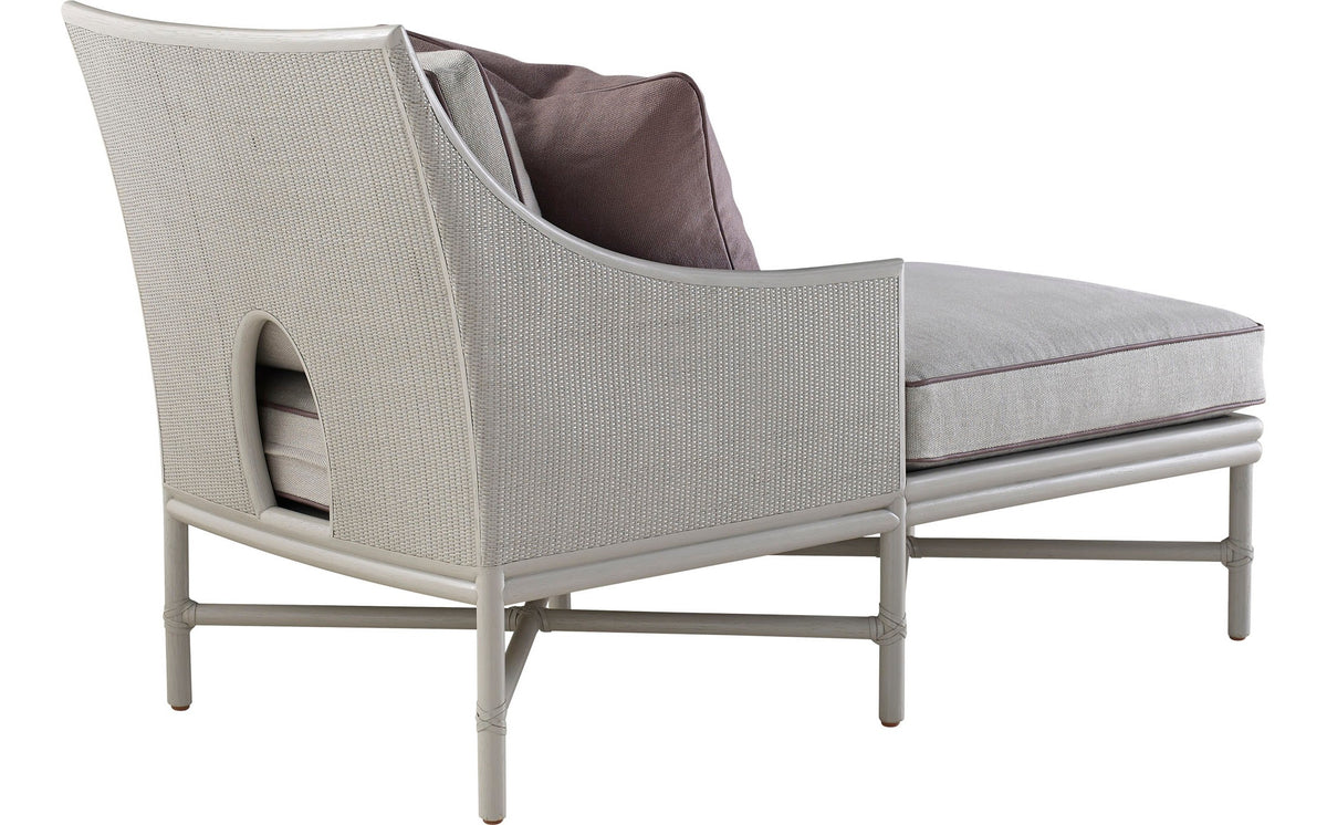Open Oval Caned Chaise Lounge