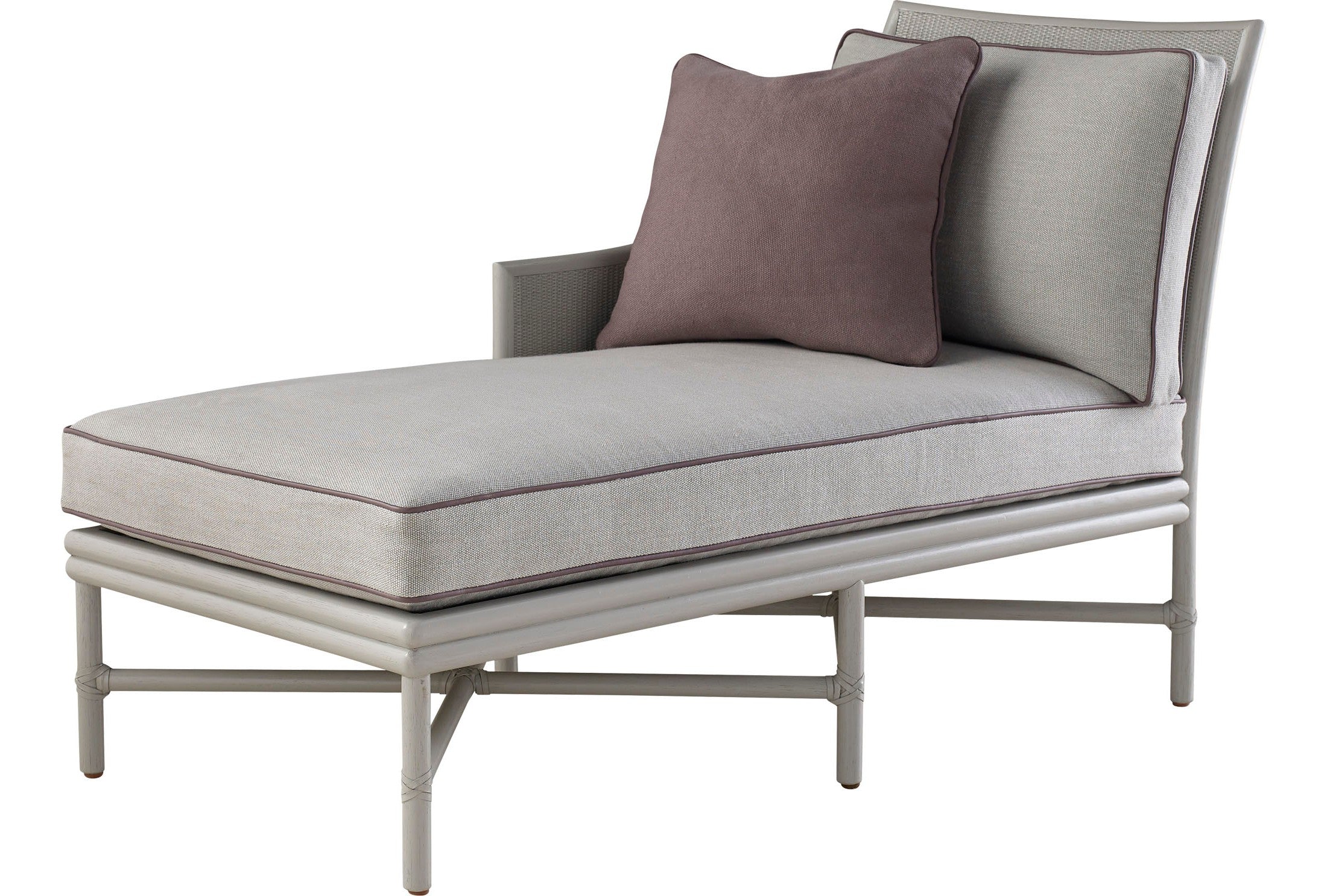 Open Oval Caned Chaise Lounge