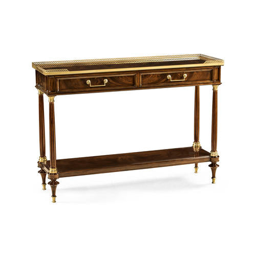 French style Mahogany console with brass gallery – Consoles by Jonathan Charles | Sutter & Vale