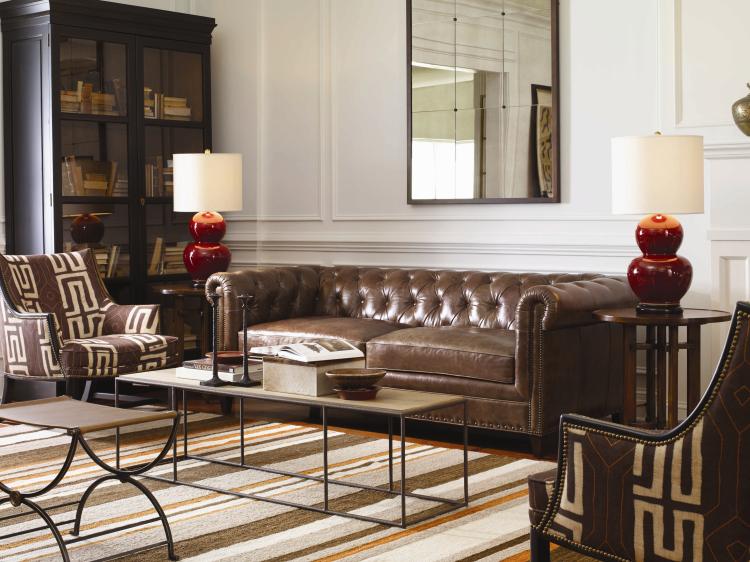 Niles Bench With Leather Seat – Ottomans by Century Furniture | Sutter & Vale