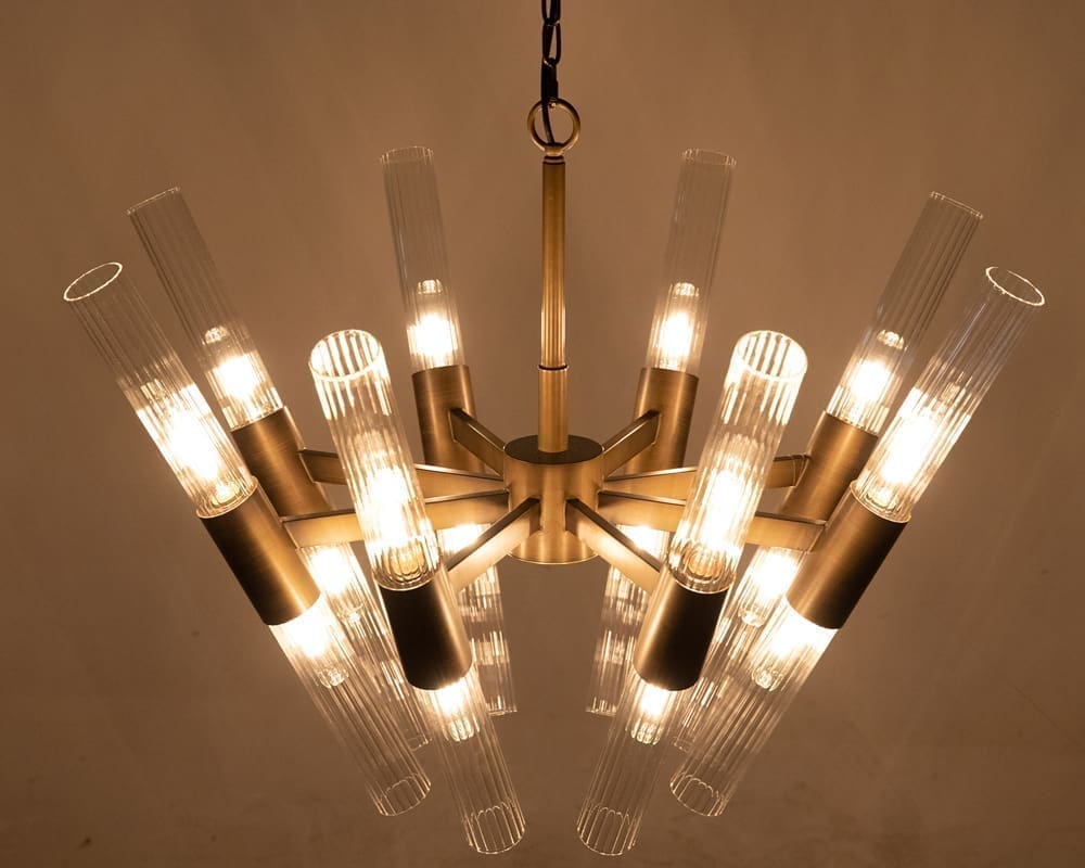 Moira Chandelier, Aged Brass Finish