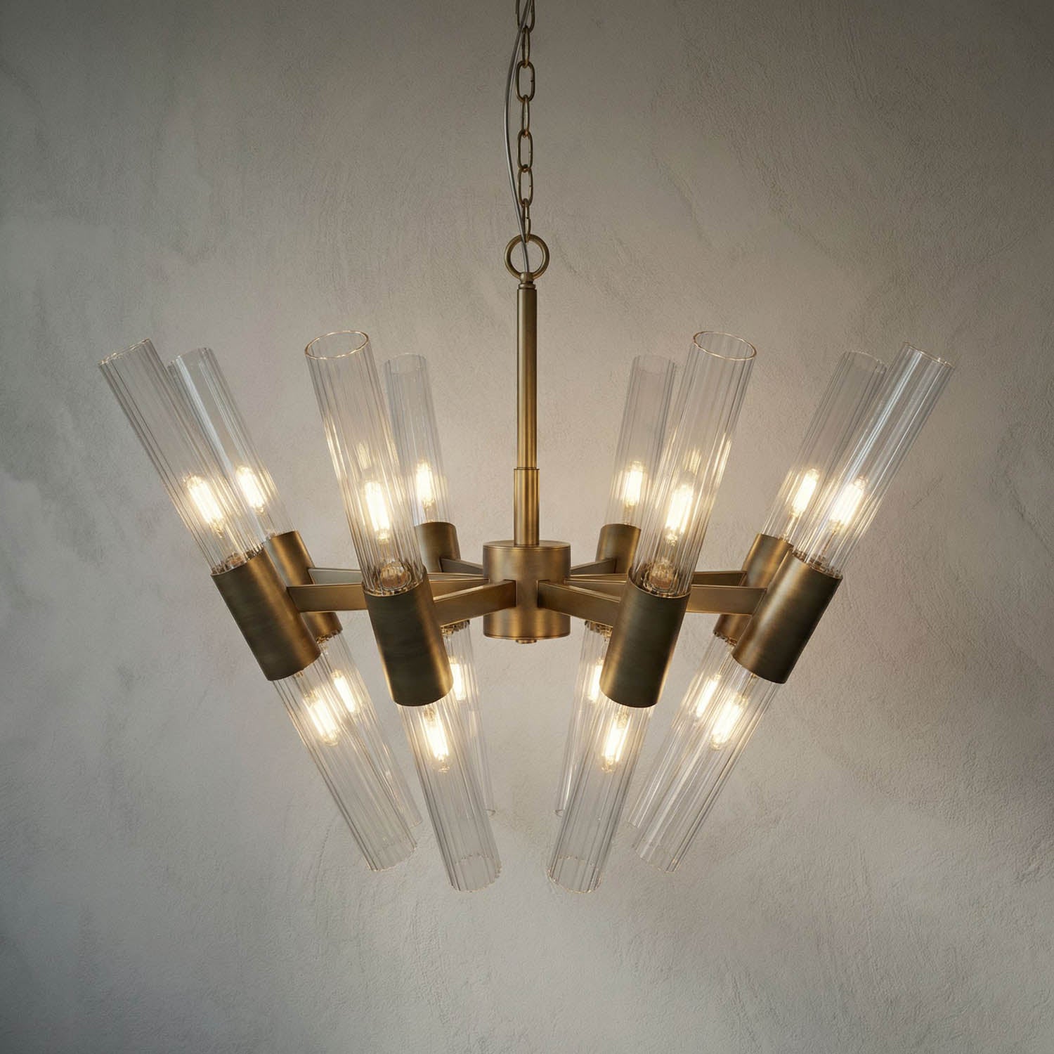 Moira Chandelier, Aged Brass Finish by Noir