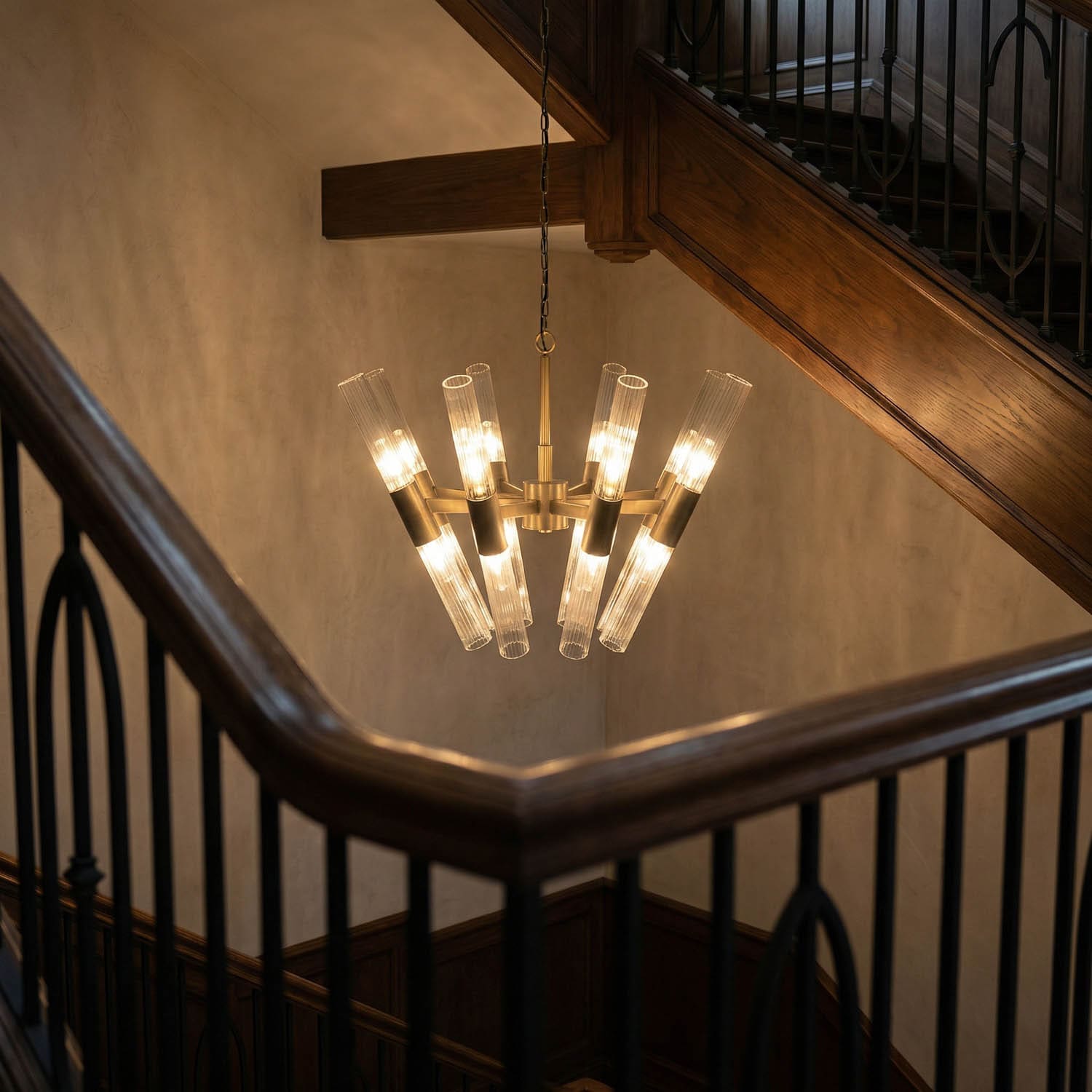 Moira Chandelier, Aged Brass Finish