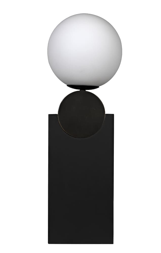 Kate Table Lamp, Black Metal with Antique Brass Accent