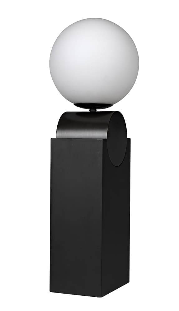 Kate Table Lamp, Black Metal with Antique Brass Accent