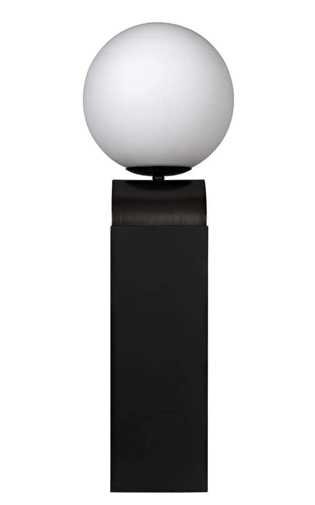 Kate Table Lamp, Black Metal with Antique Brass Accent