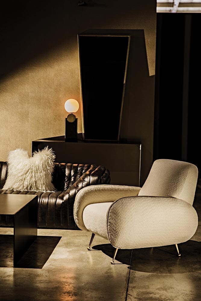 Kate Table Lamp, Black Metal with Antique Brass Accent