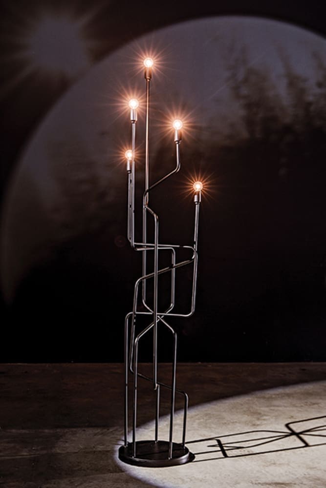 Moriarty Floor Lamp, Black Metal