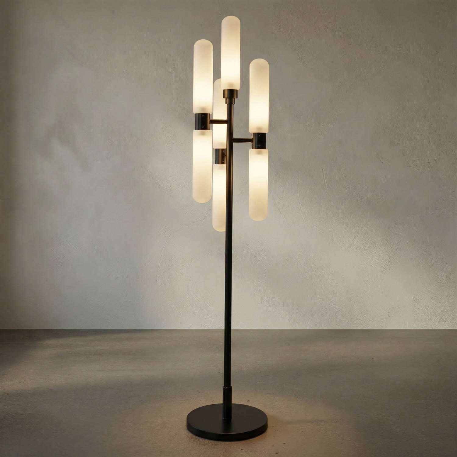Dominique Floor Lamp, Black Metal by Noir